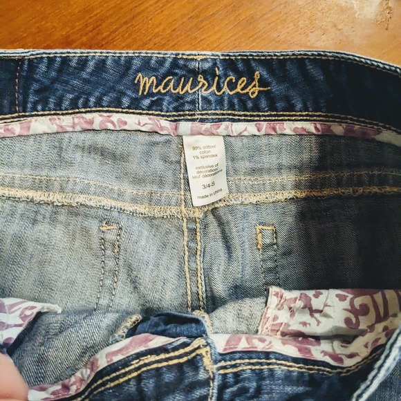 Maurices 3/4 Original S Denim Jean Small Chico 30x29 Y2K Bootcut Boot Cut Dark - Picture 10 of 11